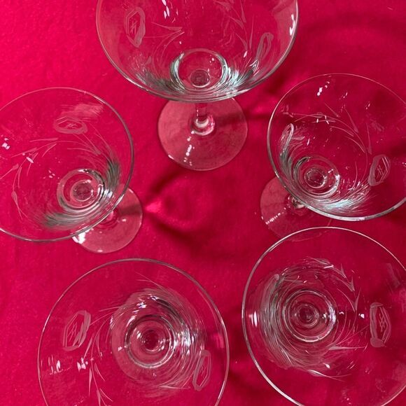 Vintage 1980’s Fostoria Crystal Etched “Rose” Pattern Glasses - Picture 4 of 5